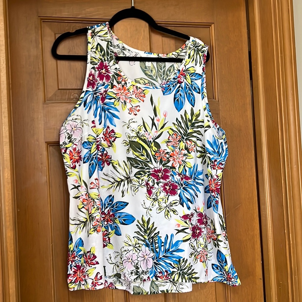 Multi colored floral tank top
